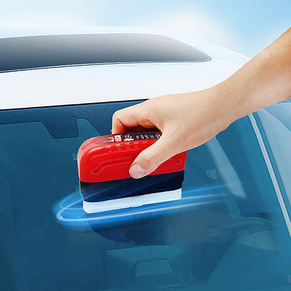 Car glass oil film cleaning brush