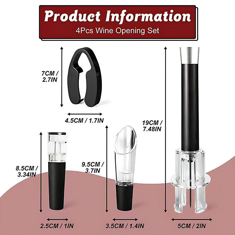 Air Pump Corkscrew Set for Cork Removal