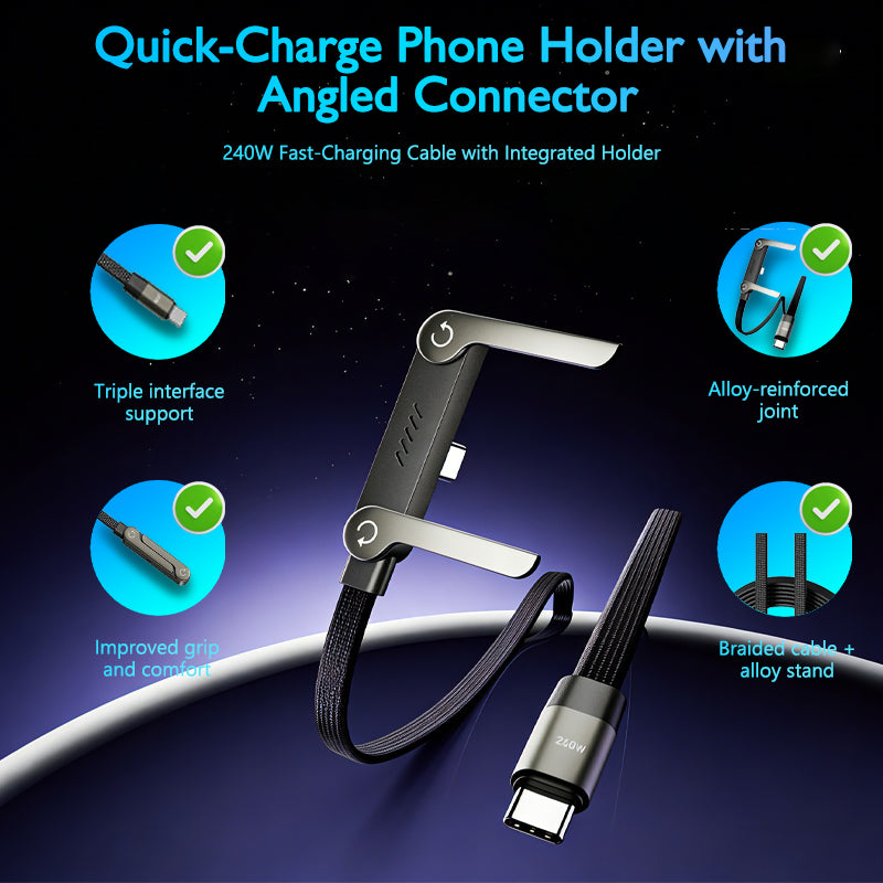 A revolutionary charging cable with a built-in stand