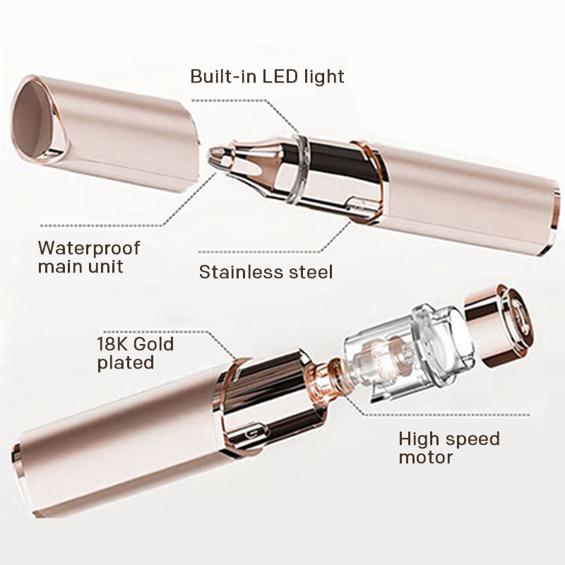 2 In 1 Portable Lipstick Shaped Eyebrow Trimmer