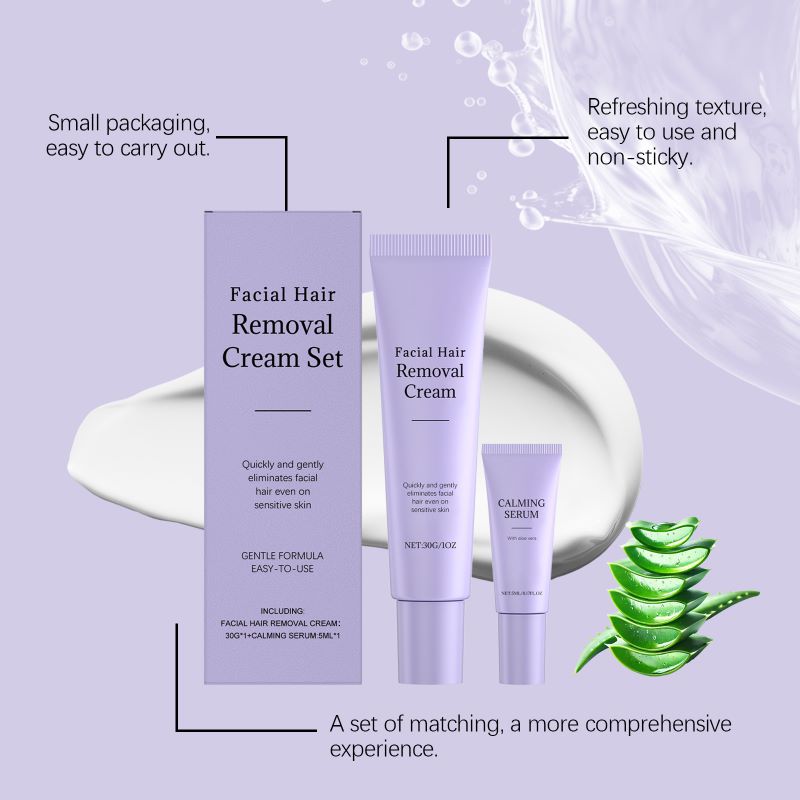 Facial hair removal cream set