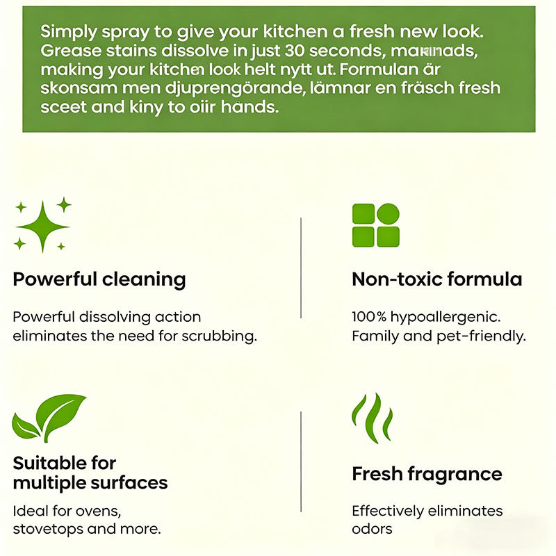 Mild kitchen grease cleaner