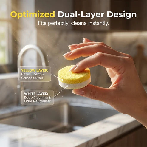 Cleaning and deodorizing tablets for garbage disposal