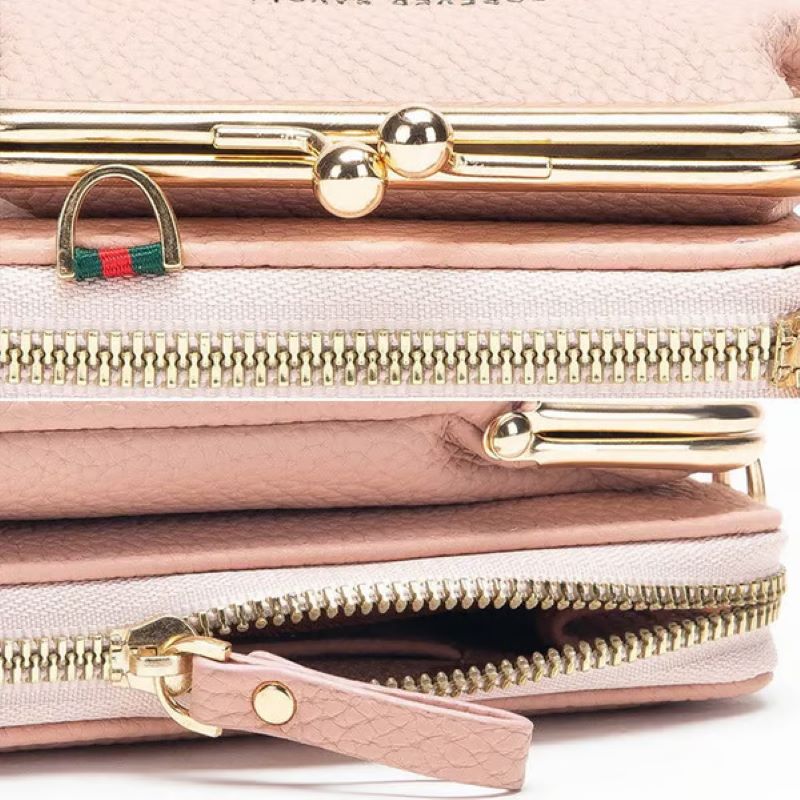 Embroidered women's crossbody wallet