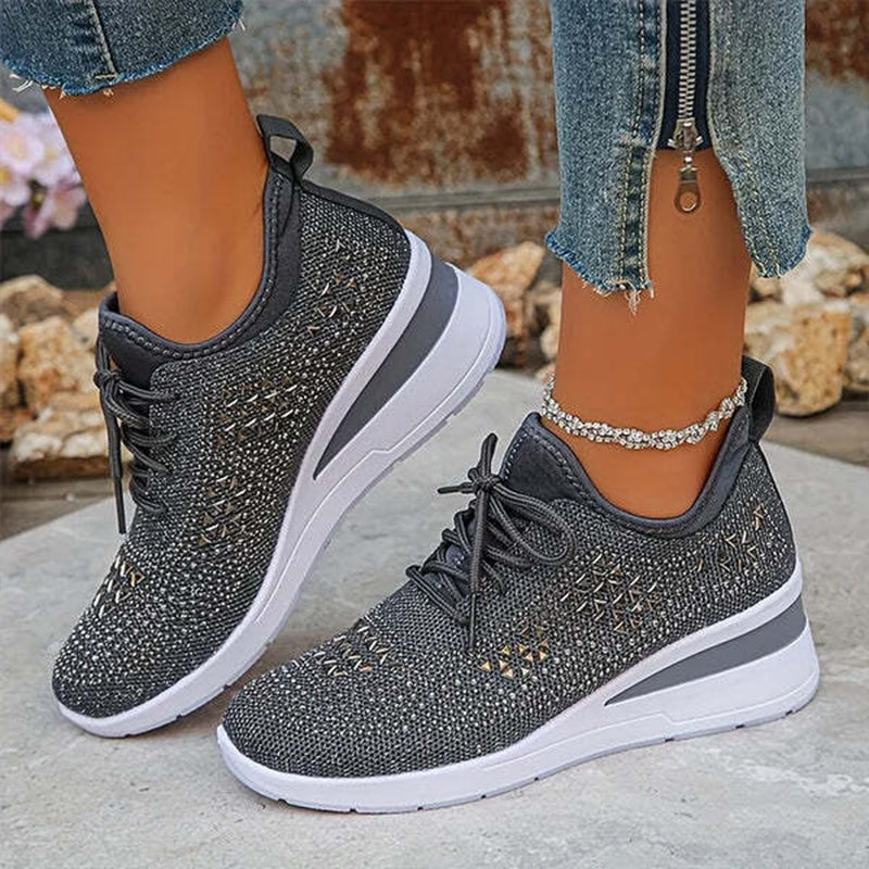 Rhinestone Women's Breathable Corrective Sports Shoes