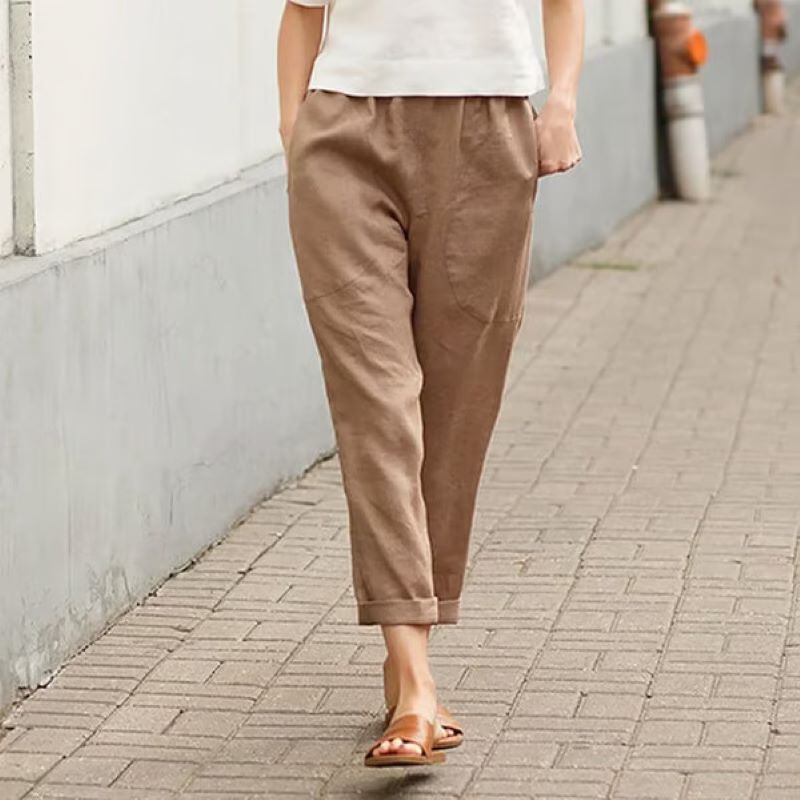 Women's Linen Cotton Large Size Loose Pants