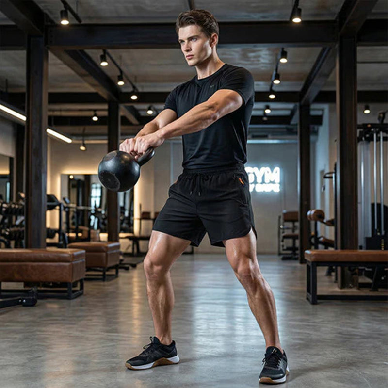 Breathable athletic shorts with zippered pockets