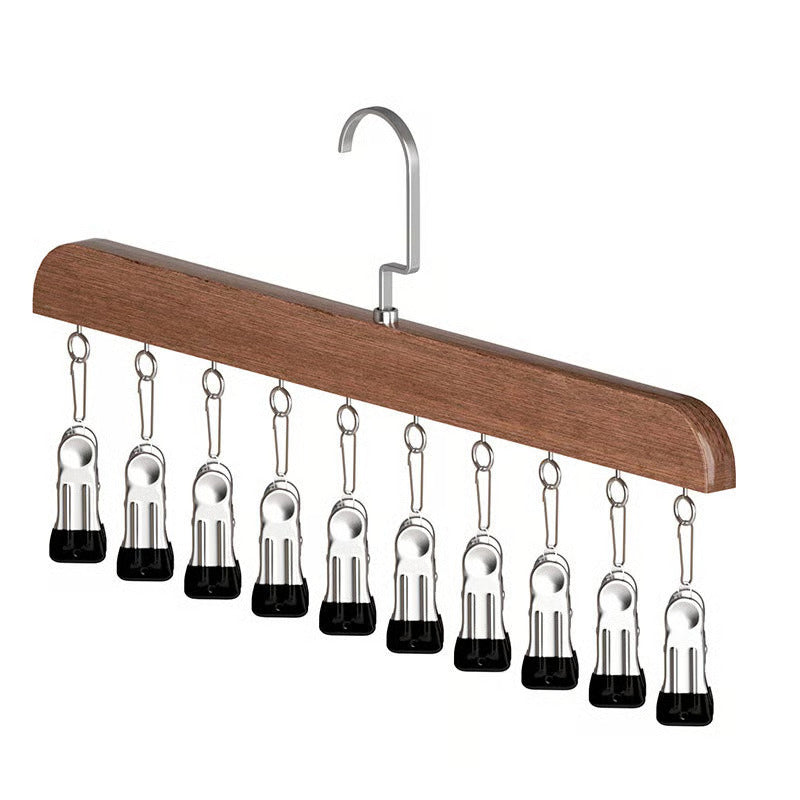Space-saving multi-hook clothes hanger