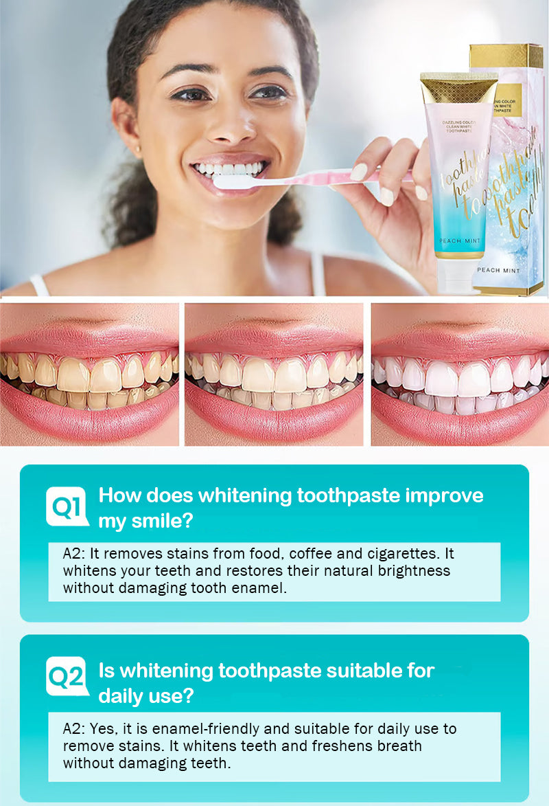 Colored whitening toothpaste