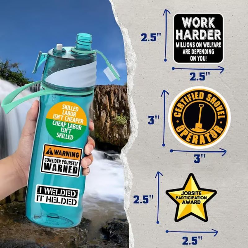 🔥🔥150 Pcs blue collar funny stickers👷‍♂️