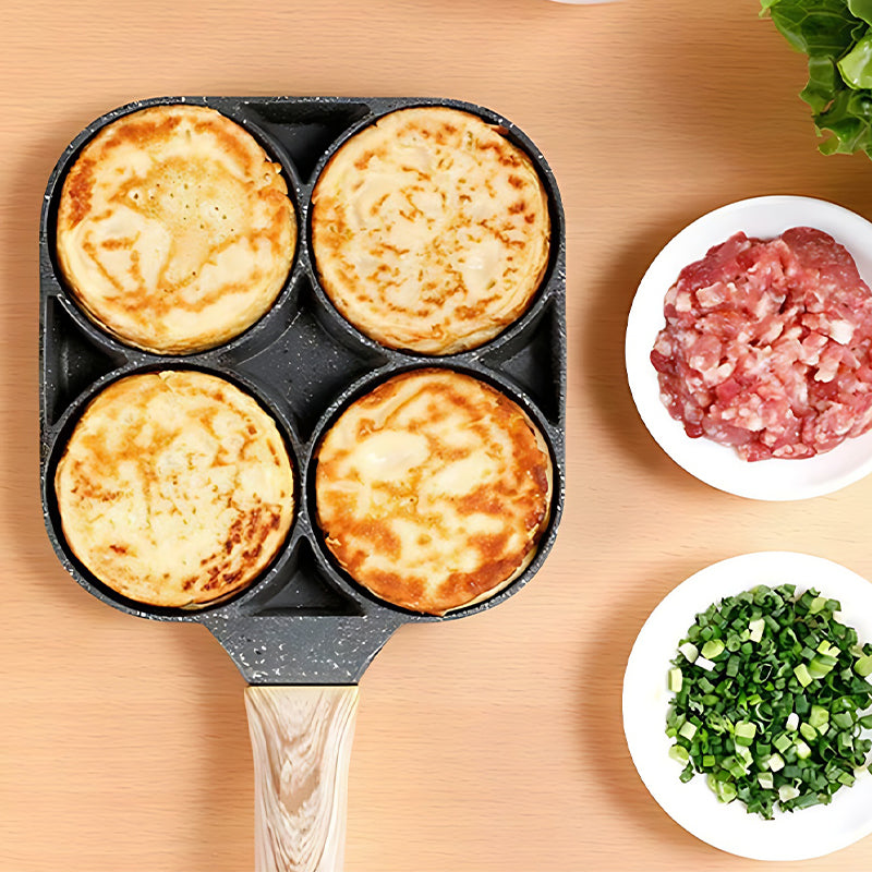 🍳Four-hole egg pan, breakfast omelette household frying pan non-stick pan🥚
