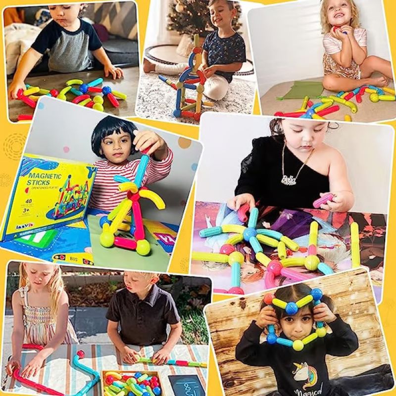 Magnetic stick building blocks, suitable for children's early development