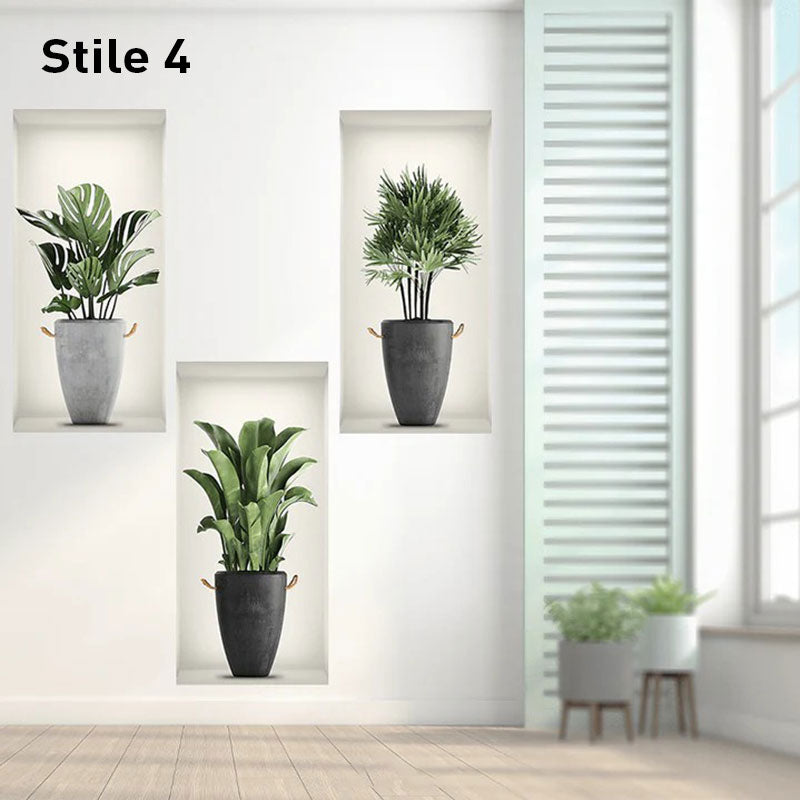 Self-Adhesive 3D Plant Wall Stickers