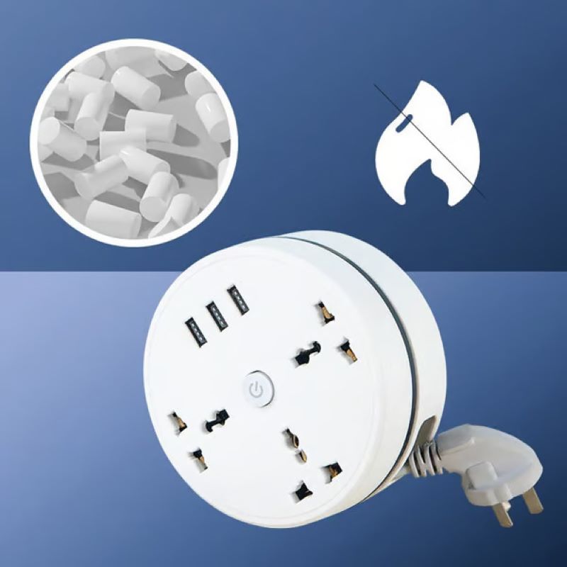 💥Universal storage round power strip