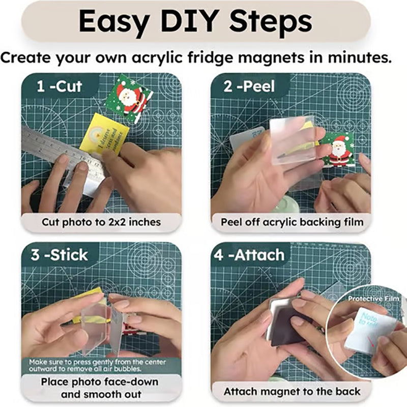 DIY Transparent Acrylic Refrigerator Magnets