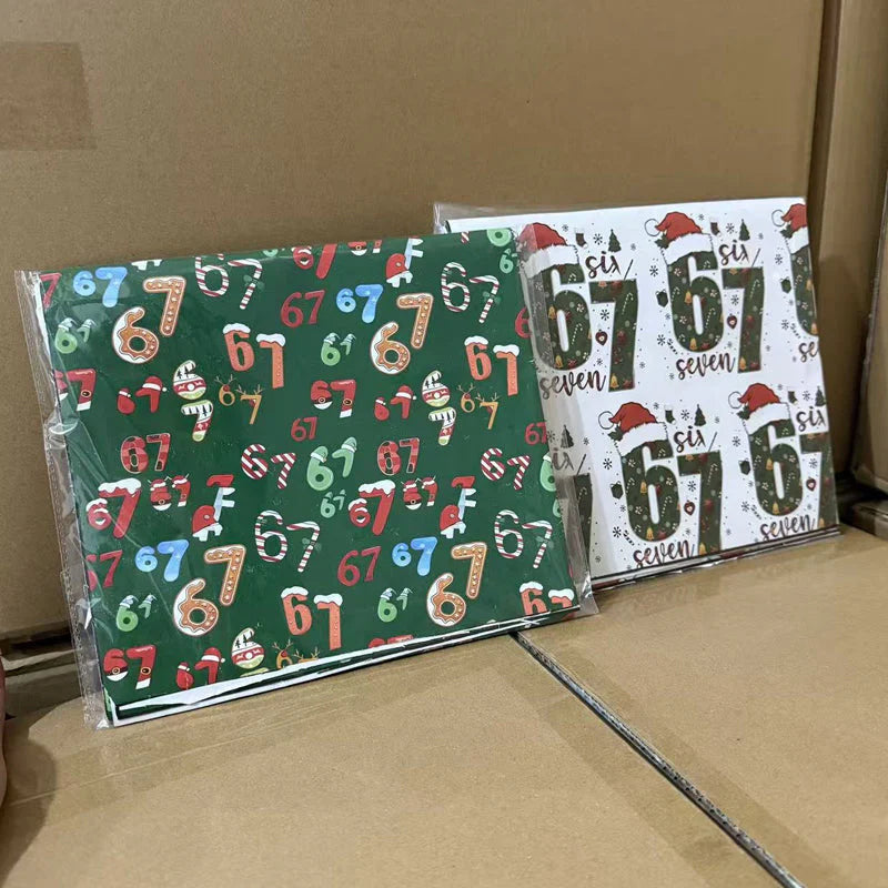 Fun number pattern Christmas gift wrapping paper