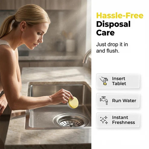 Cleaning and deodorizing tablets for garbage disposal