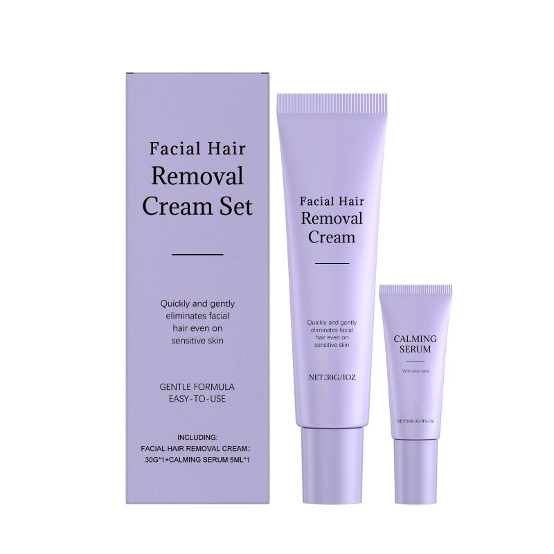 Facial hair removal cream set