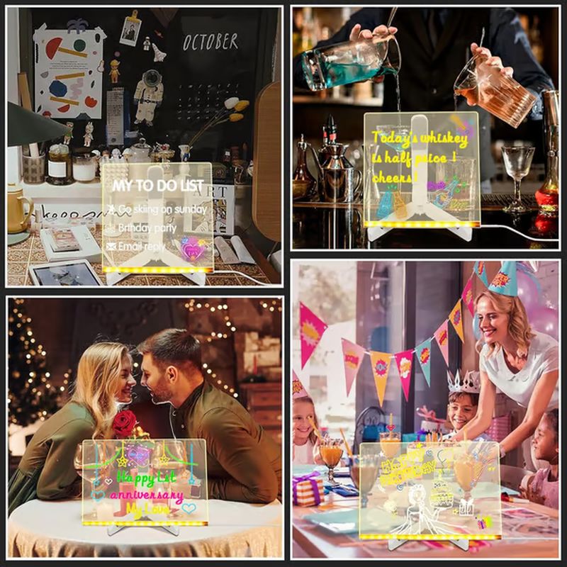 DIY erasable luminous transparent drawing board set