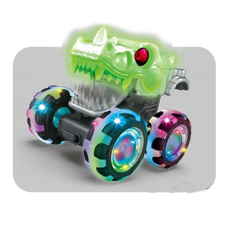 Press the inertia light dinosaur toy car