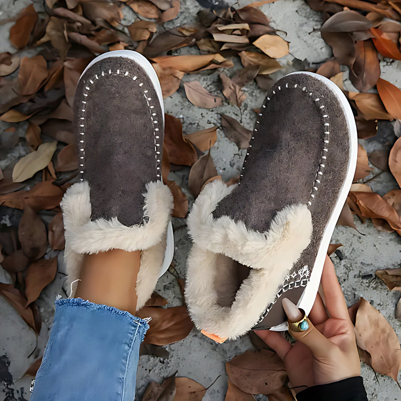 Thick velvet slip-on snow boots