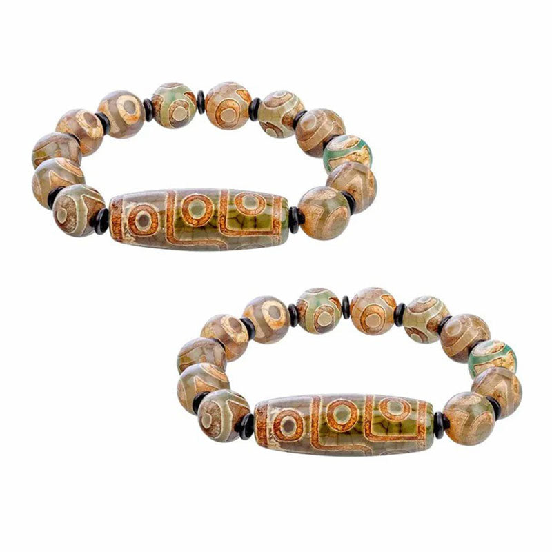 Natural Agate Dzi Beads Bracelet