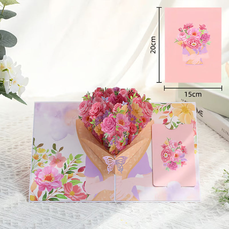 3D pop-up flower greeting cards that never fade