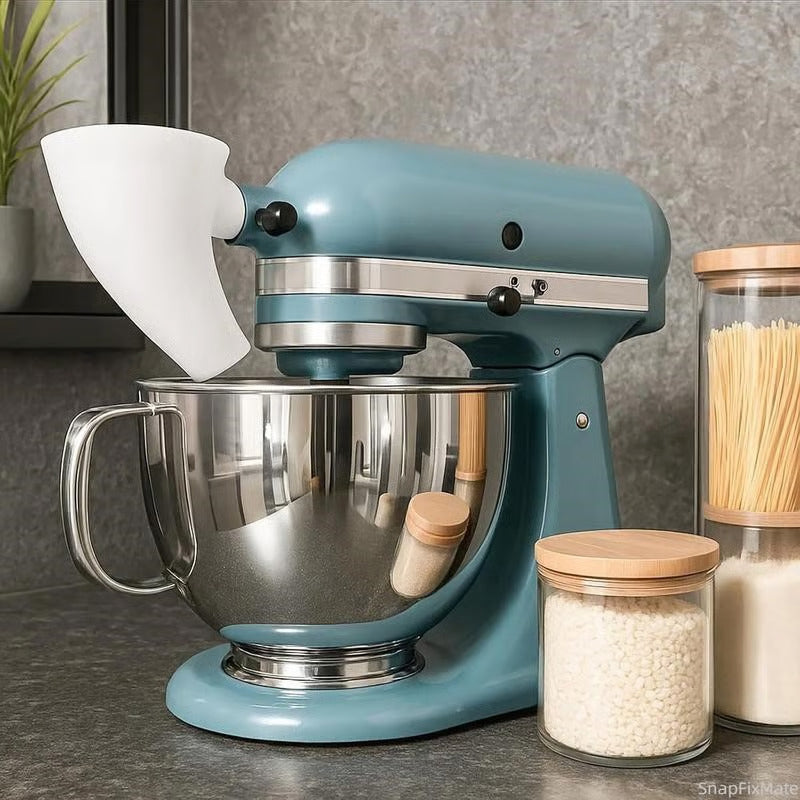 Flour hopper for a vertical mixer