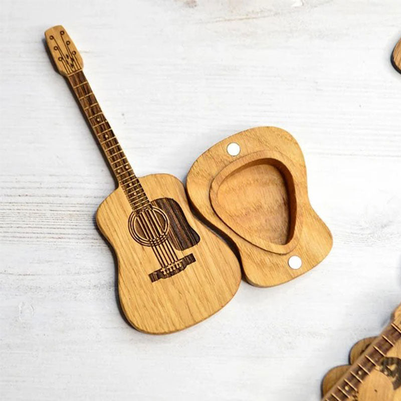 Acoustic Guitar Wooden Pick Box