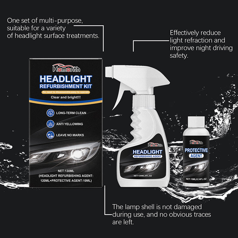 Yellowing atomized scratch care spray for headlights