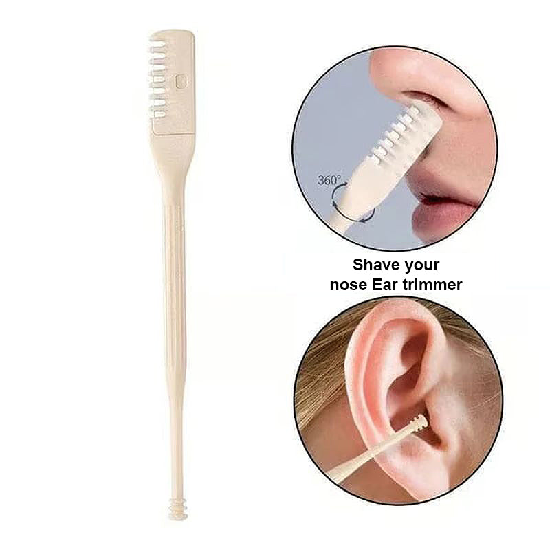 Portable double-headed razor for safe and manual nose hair cleaning