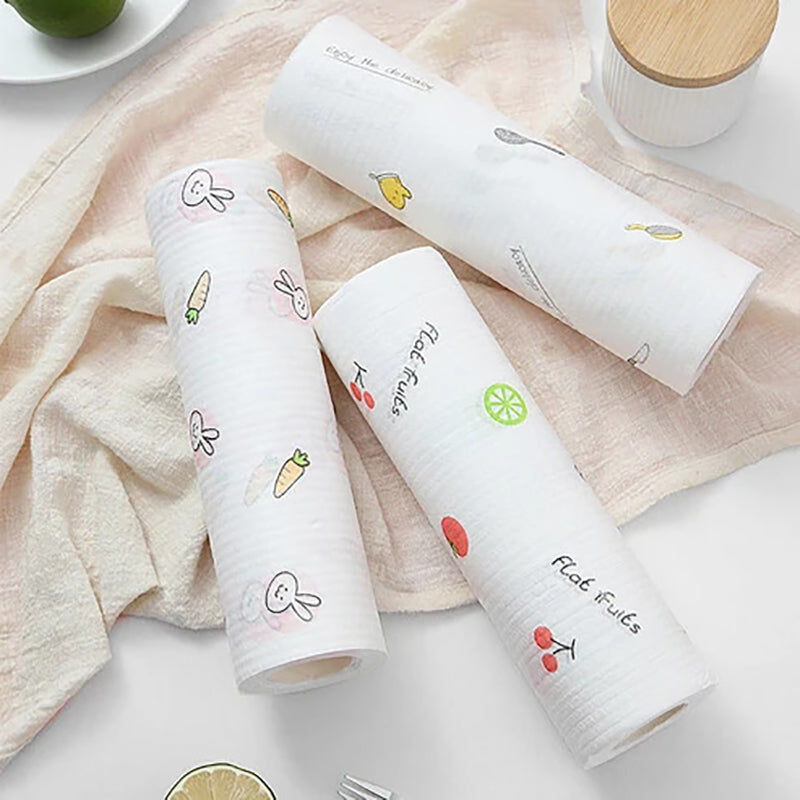 Dry and wet dual-use tearable cleaning cloth