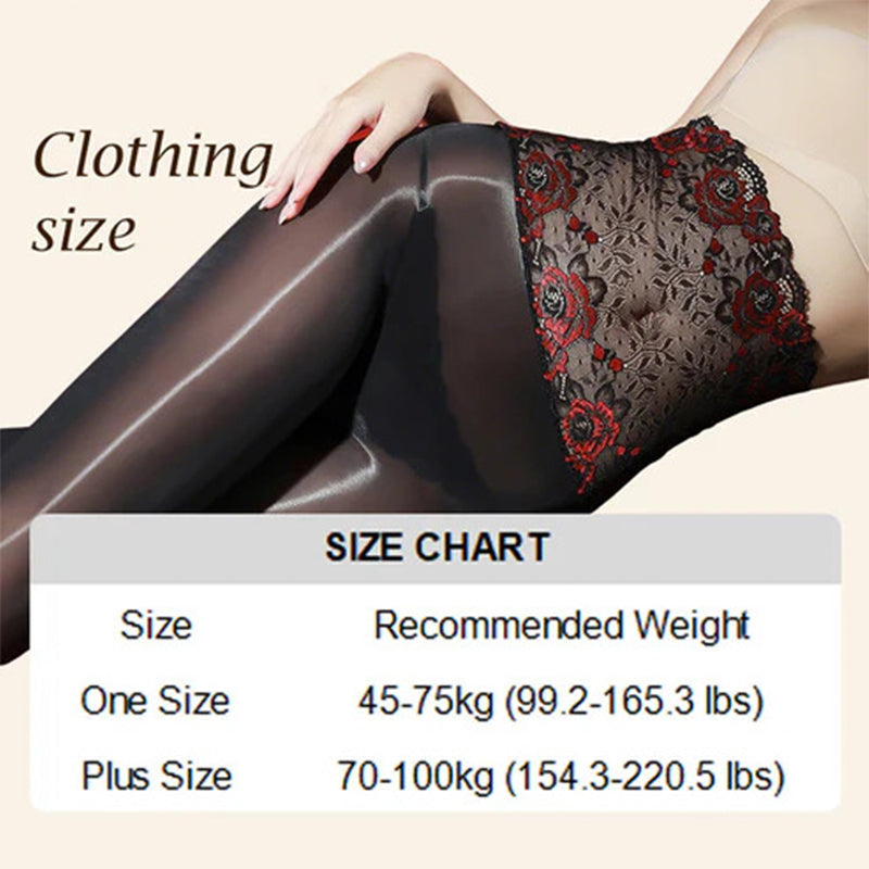 Sparkling rose pattern pantyhose