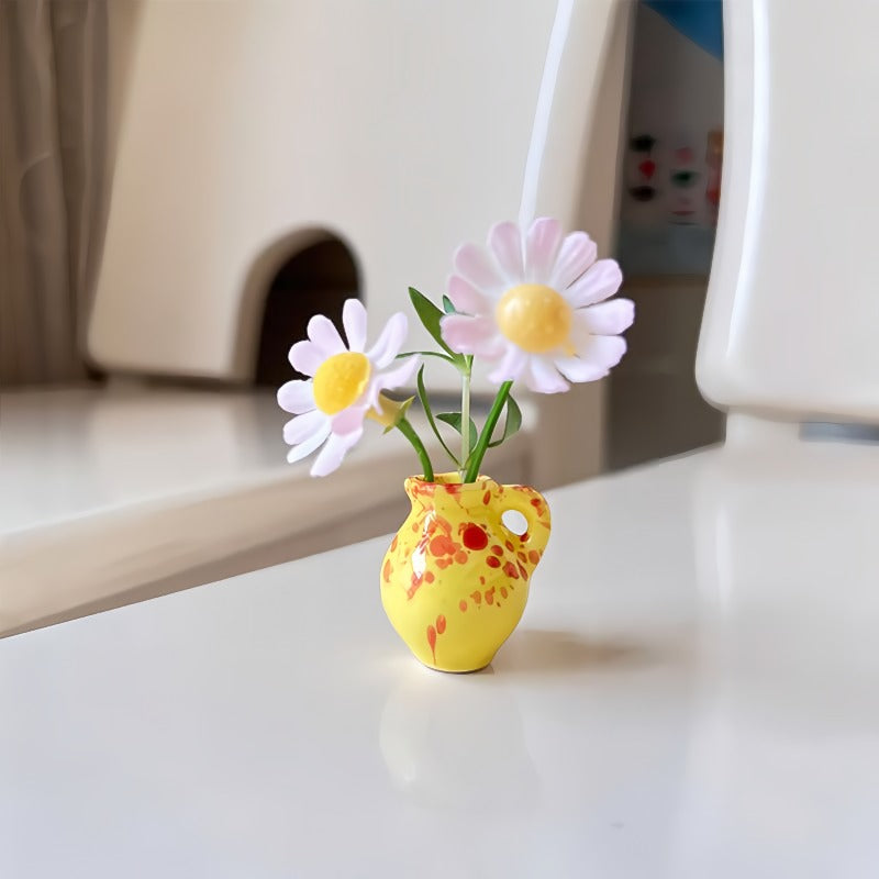 Mini ceramic vase-shaped refrigerator magnets
