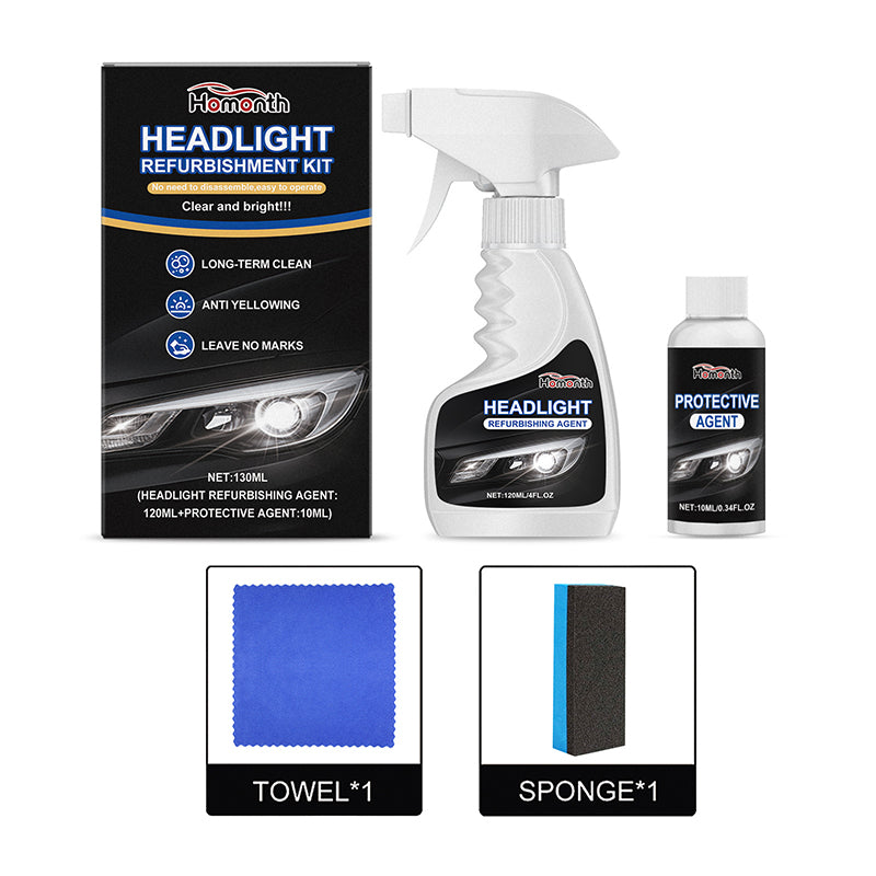 Yellowing atomized scratch care spray for headlights