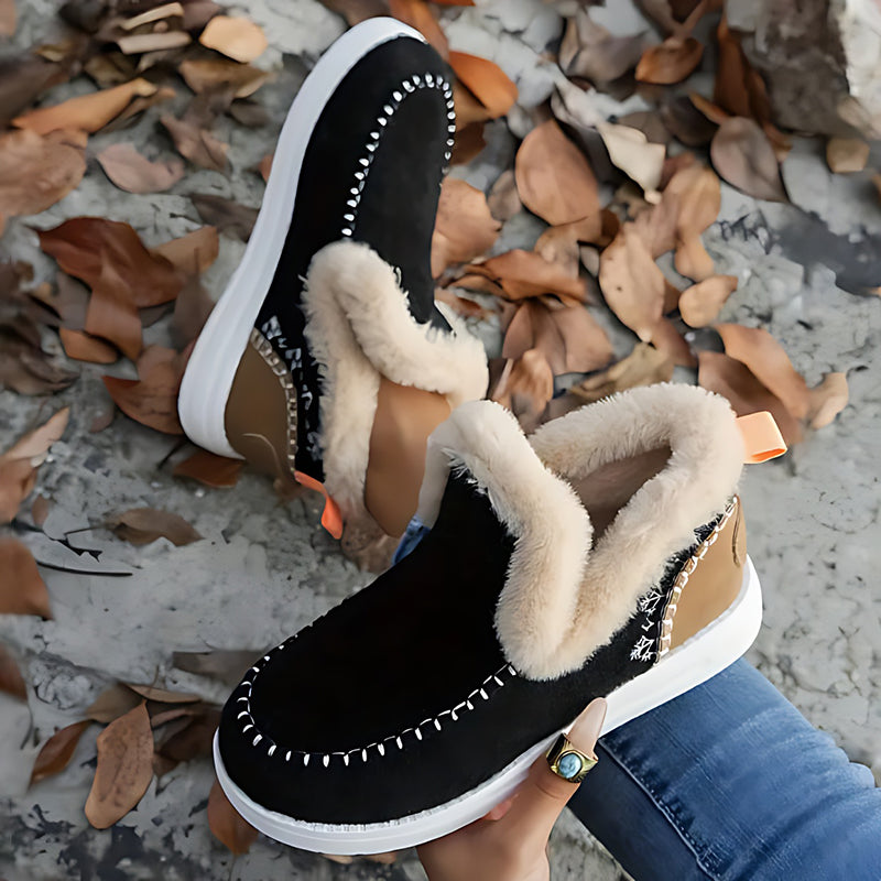 Thick velvet slip-on snow boots