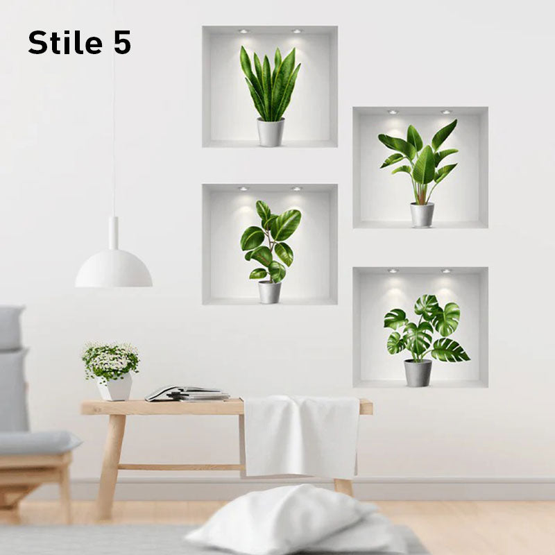 Self-Adhesive 3D Plant Wall Stickers