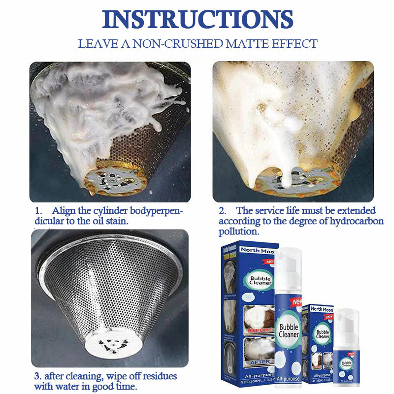 Foaming cleaner for heavy oil stains