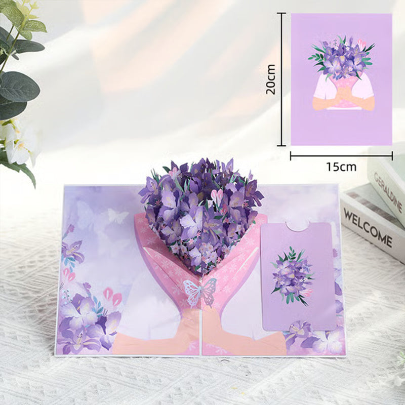 3D pop-up flower greeting cards that never fade