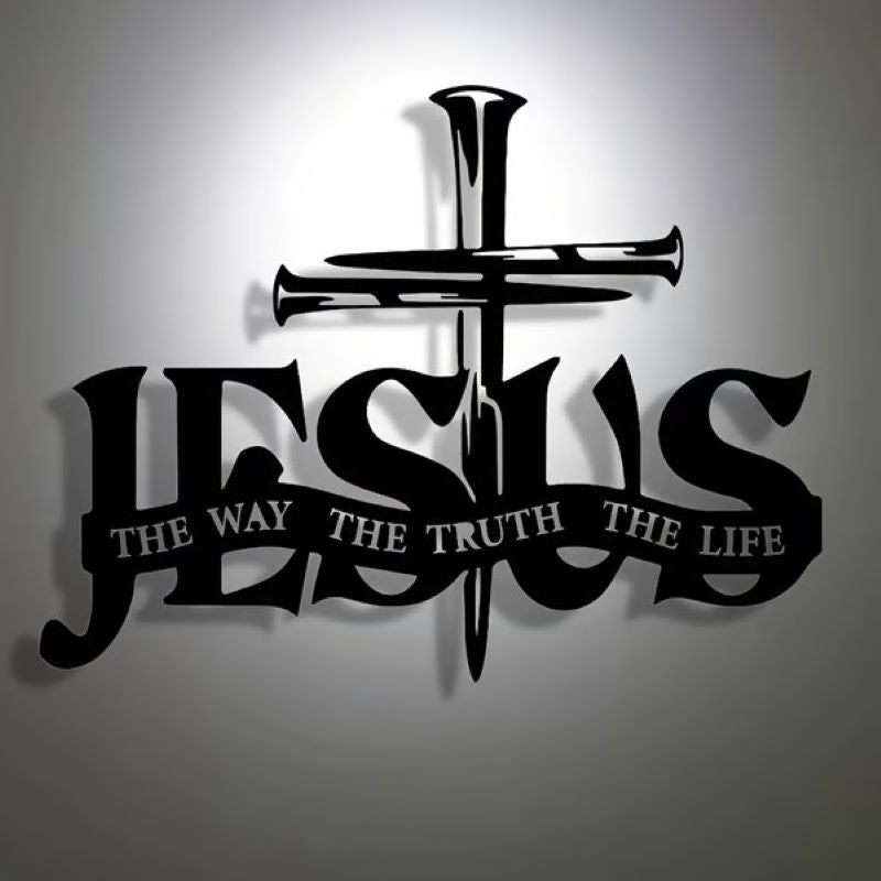 🔥Jesus and cross metal silhouette wall decoration