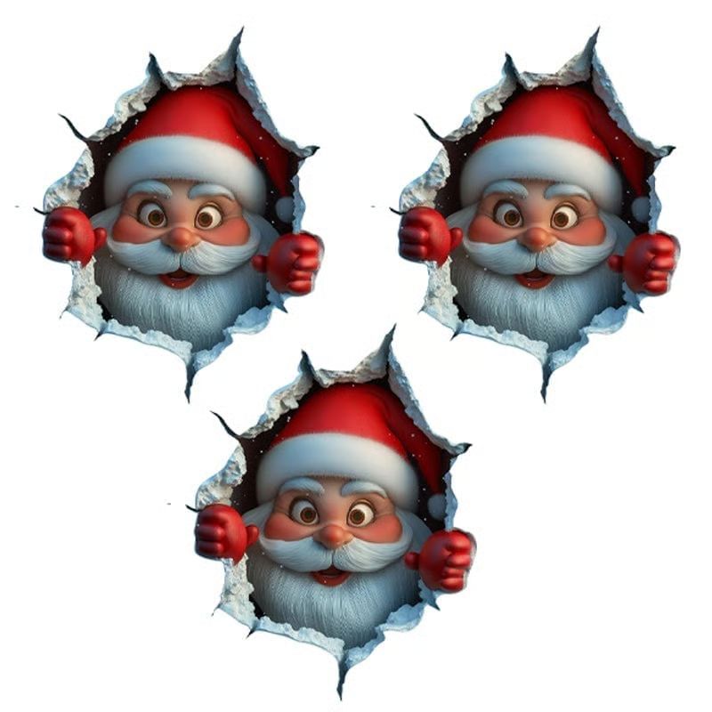 3D Cute Santa Claus Wall Stickers