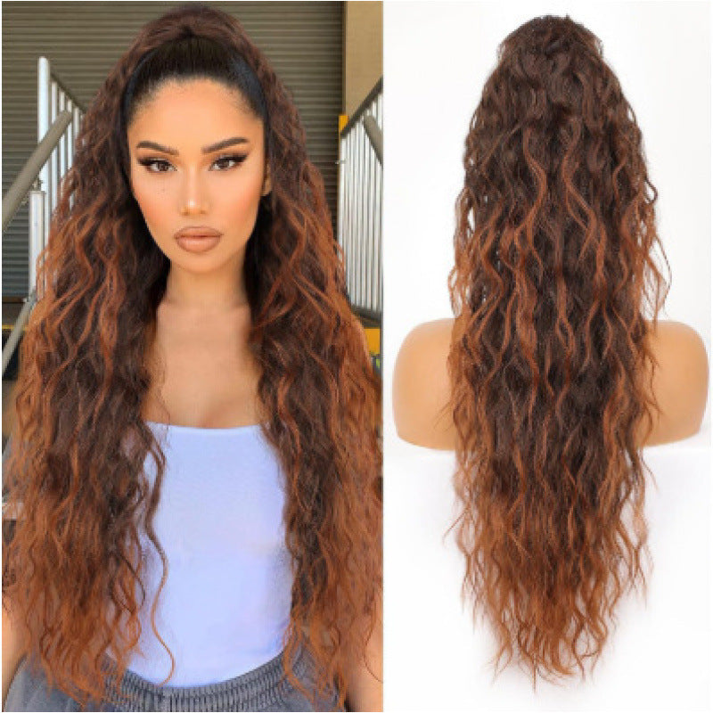 Water ripple ponytail wig