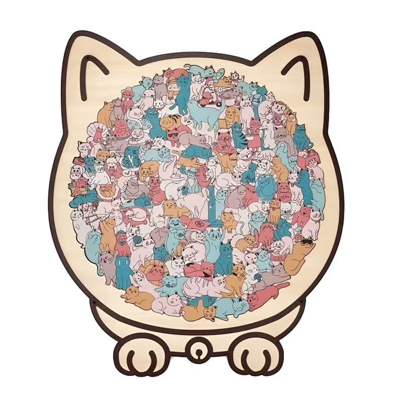 🔥🐈135-Piece Wooden Cat Puzzle🐾