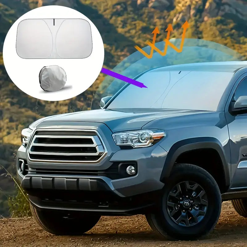 Foldable car windshield sunshade