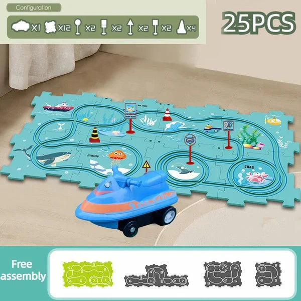 Children's Educational Puzzle Track Car Play Set