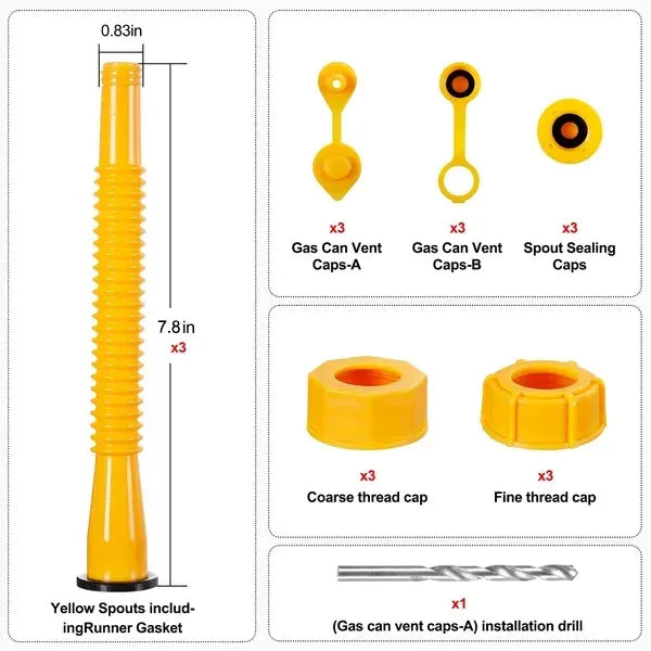 Upgraded Replacement Gas Can Spout with Flexible Nozzle