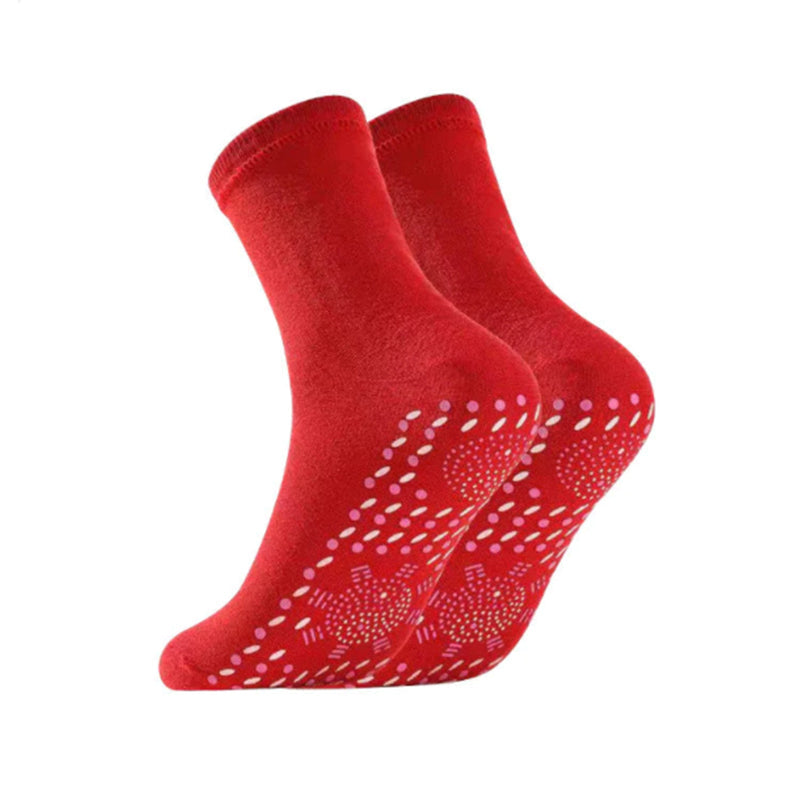 Self-heating soothing massage socks