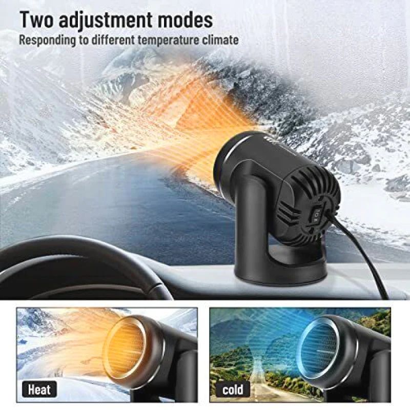 Portable 360° rotating car heater