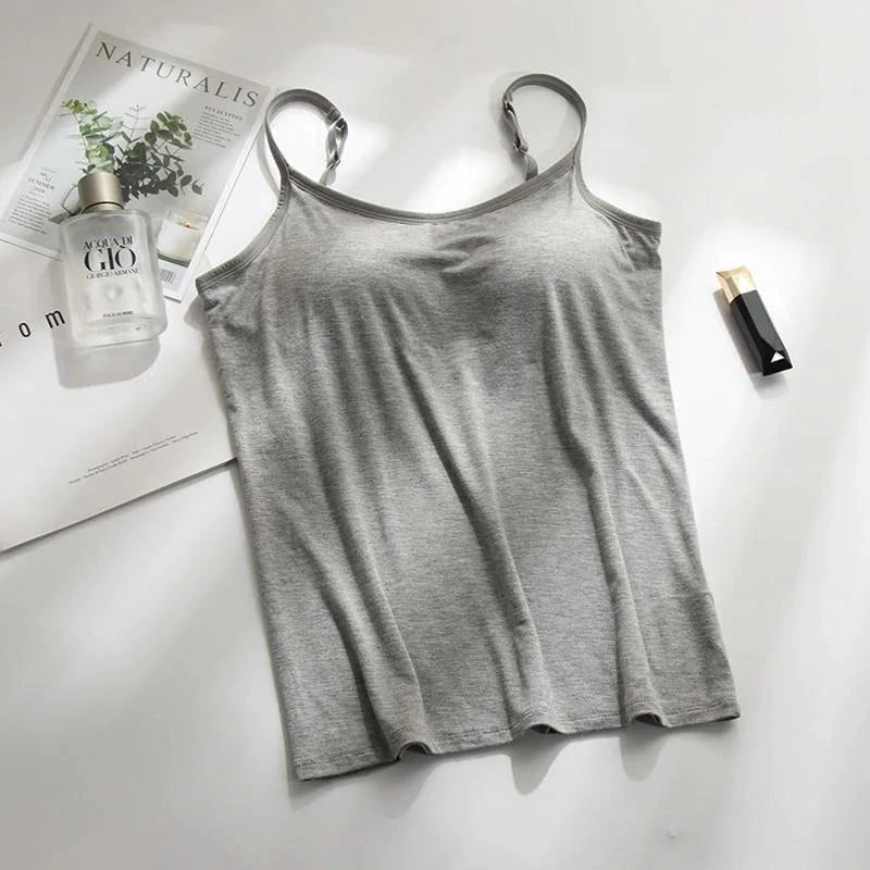 Camisole bra with built-in bra