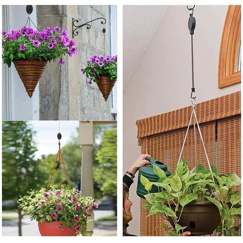 Retractable Hook for Garden Pots, Bird Feeder